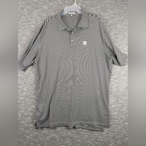 PETER MILLAR Summer Comfort Golf Polo Shirt Mens 2XL XXL Black & White Striped